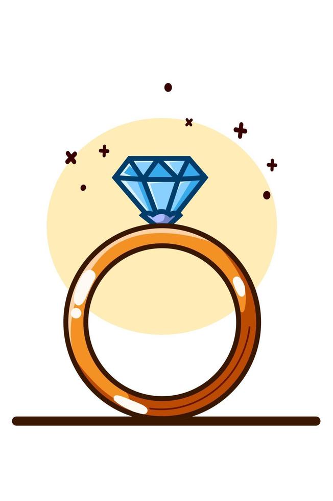 Diamond ring illustration hand drawing vector