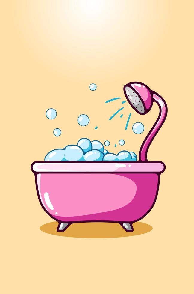 Illustration of a bathtub hand drawing vector