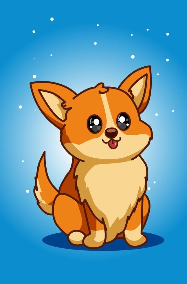 Cute and happy puppy dog illustration vector