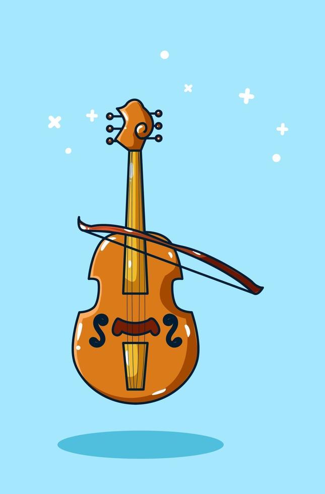 dibujo a mano de ilustración vectorial de violín vector