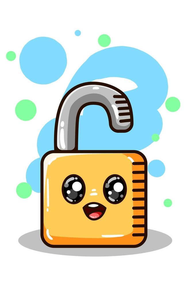 A cute padlock vector illustration hand drawing