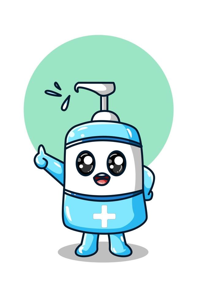 Cute hand sanitizer illustration vector
