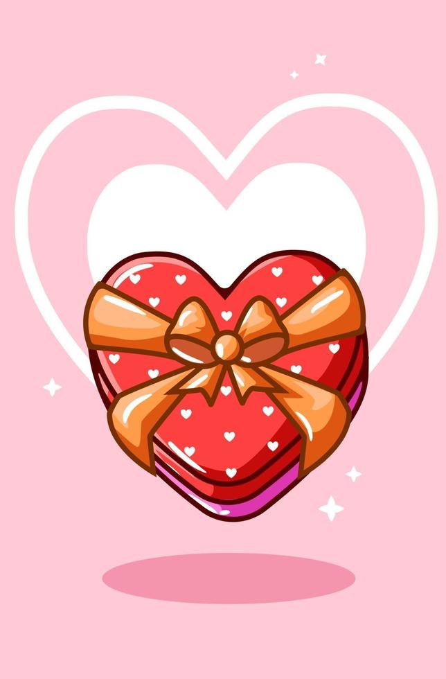 Heart shaped chocolate, cartoon vector illustration