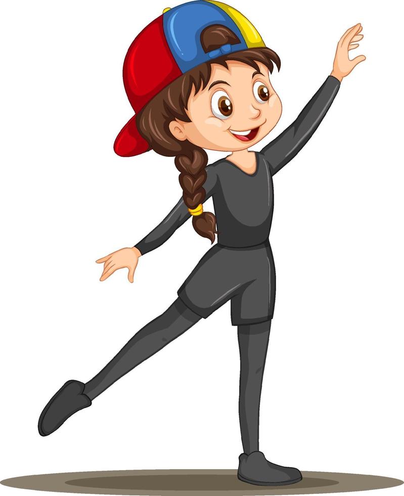 A girl ballet dancer cartoon character vector