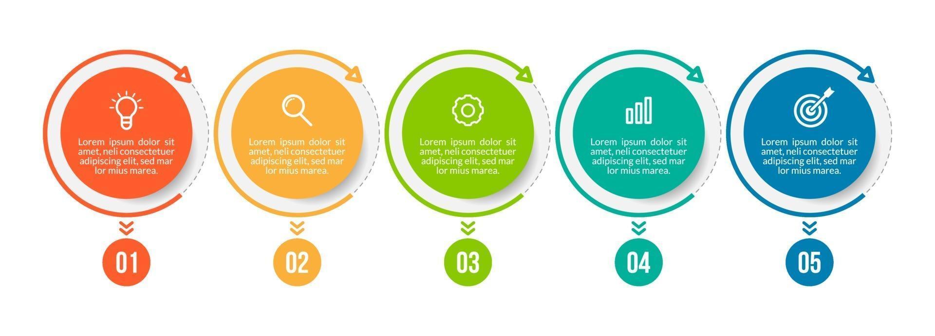 Vector Illustration Infographic Design Template With 5 Options or Steps