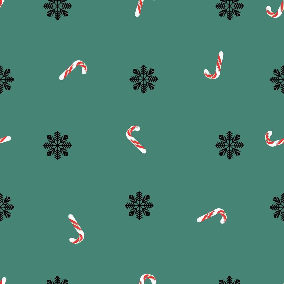 Christmas Seamless pattern with candies and flowers vector