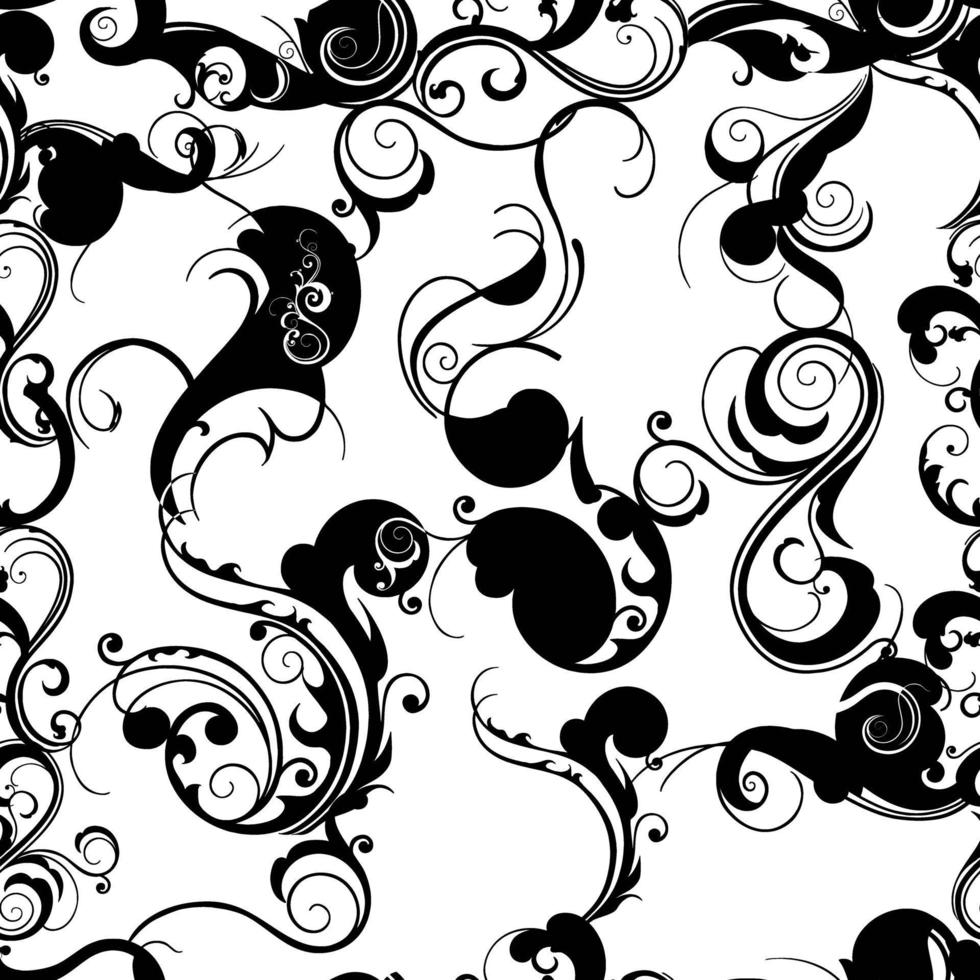 Black Floral vector Pattern design for prints