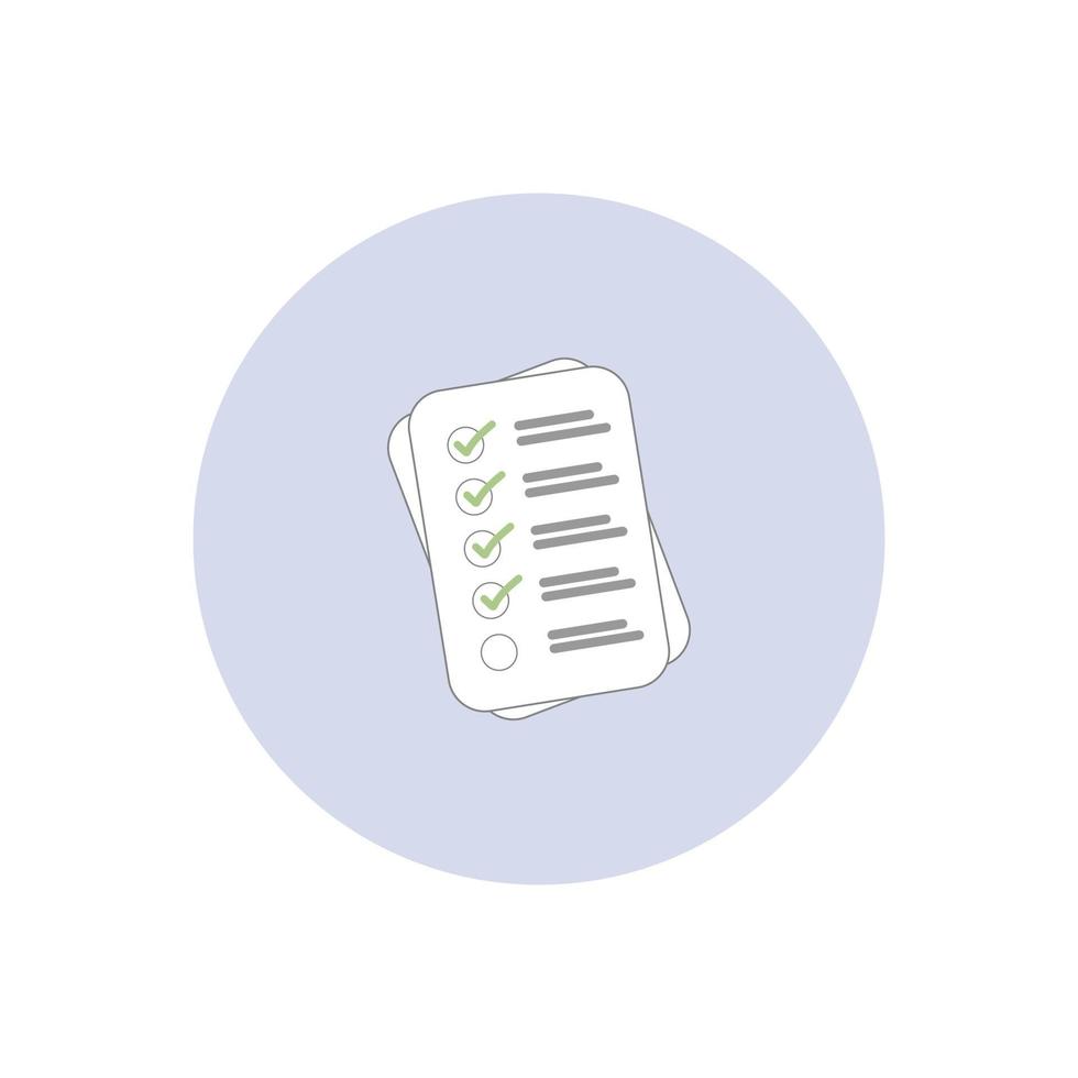 Flat Design Checklist Document Form, vector modern illustrator