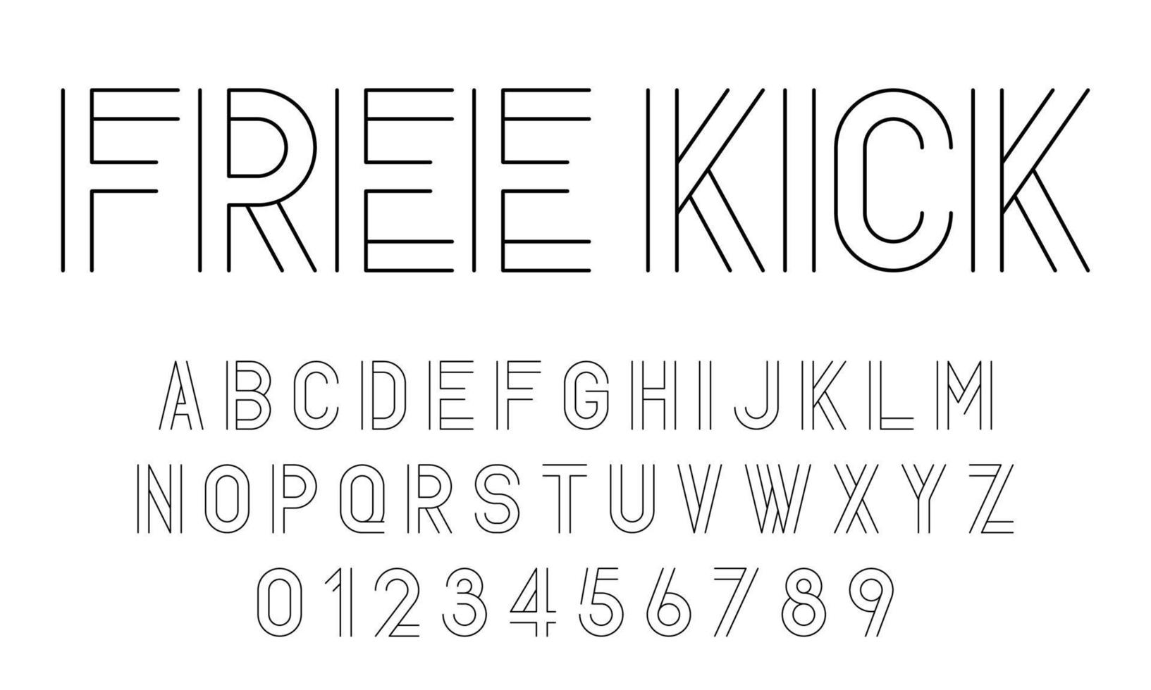 Set of alphabets font letters and numbers modern abstract design with lines vector illustration