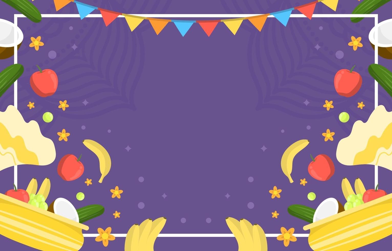 Flat Vishu Festivity Background vector