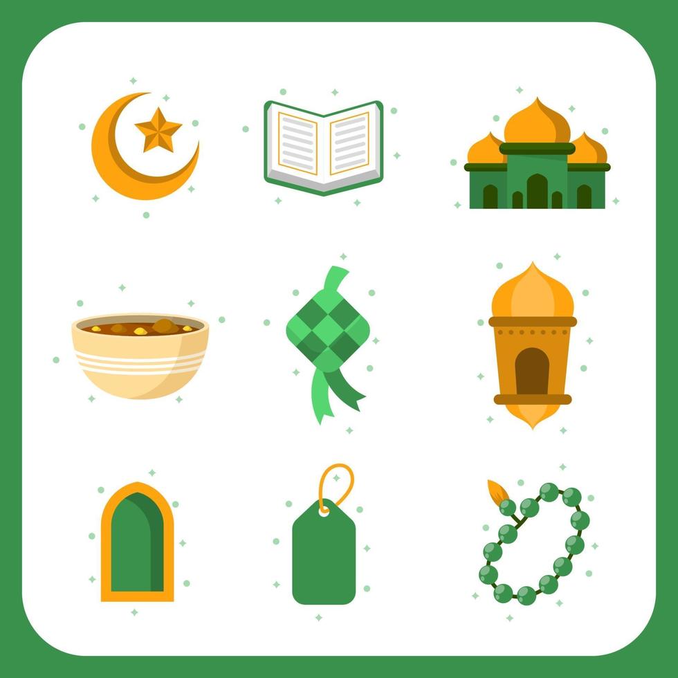 colección de iconos de saludos de temporada eid vector