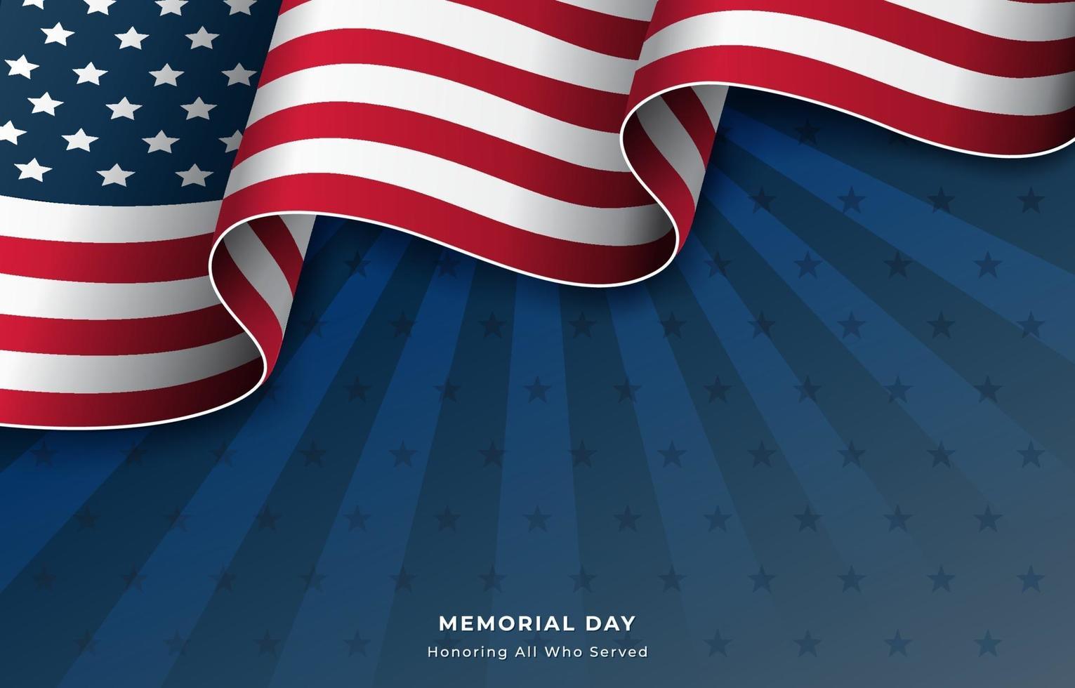 Flag of United States Background for Memorial Day vector