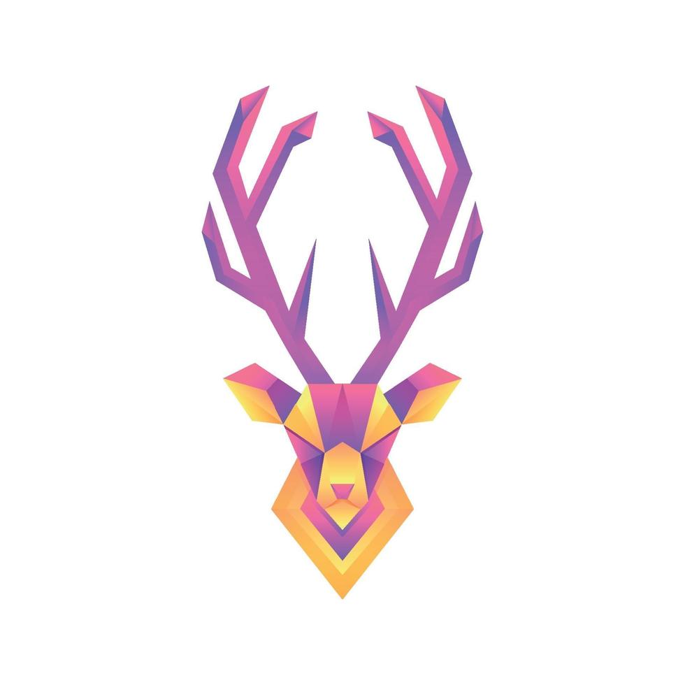 Creative colorful gradient deer vector logo concept design template