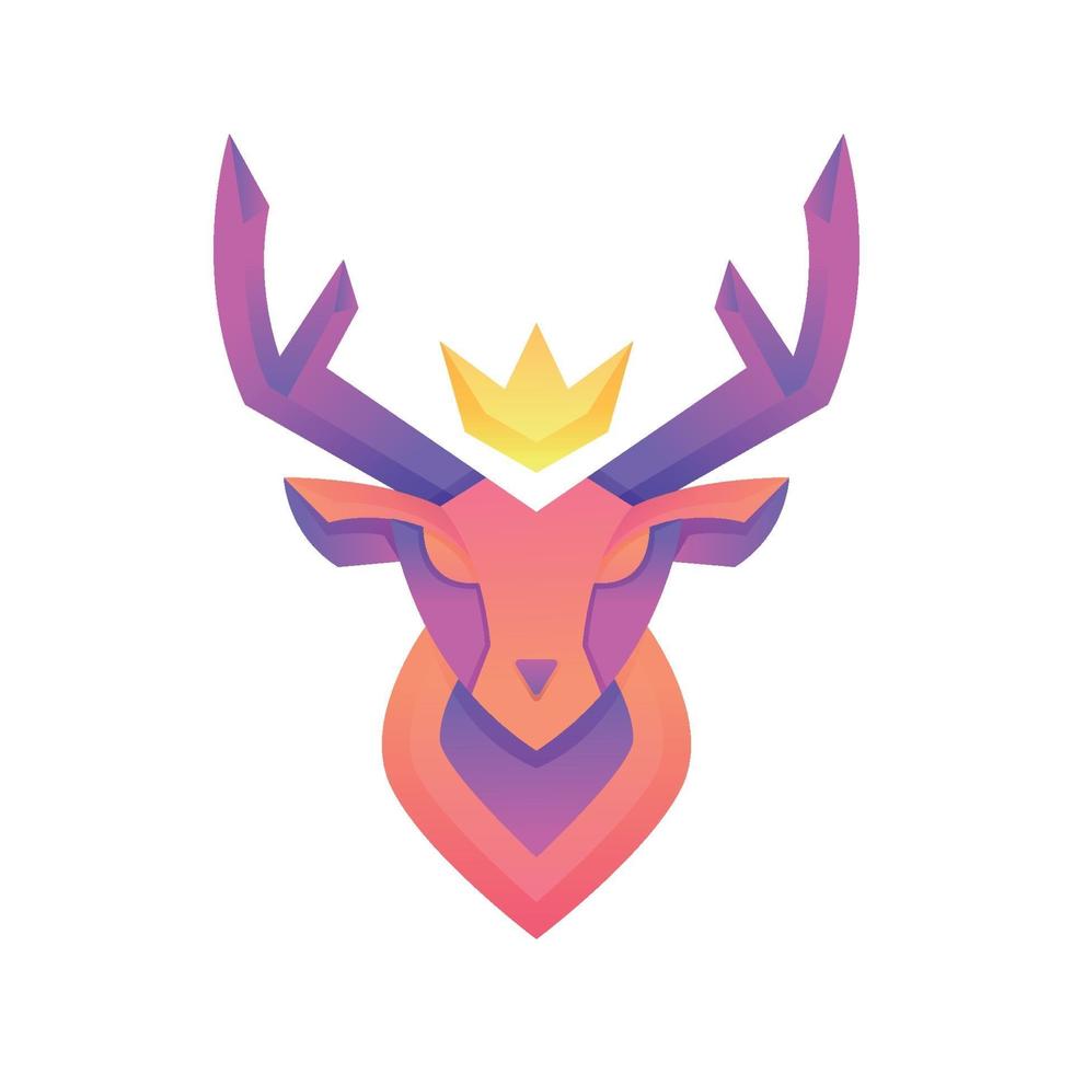 Creative colorful gradient deer vector logo concept design template