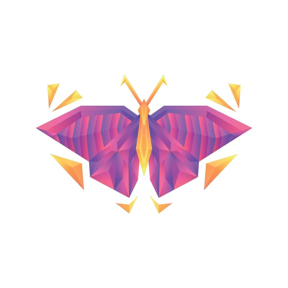 Plantilla de diseño de concepto de logotipo de vector de mariposa degradado colorido creativo