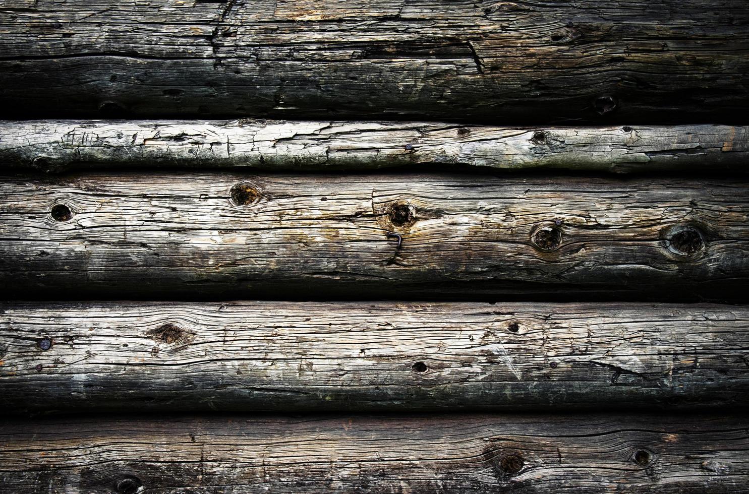 Beamed cabin wall detail photo