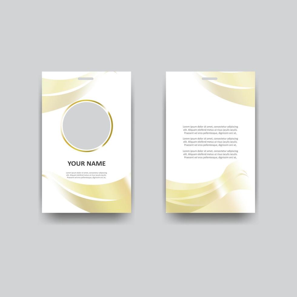 Elegant ID Card or Business Card Template in White Gold vector