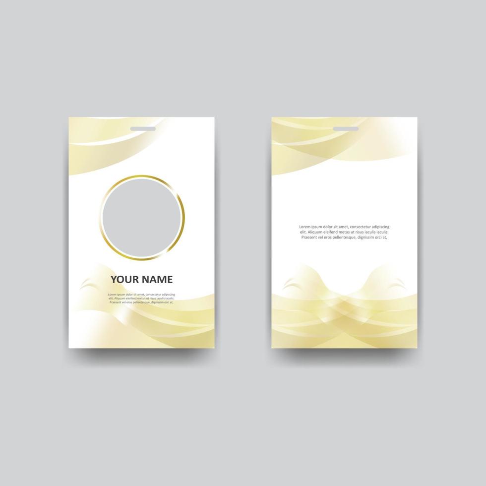 Elegant ID Card or Business Card Template in White and Gold vector