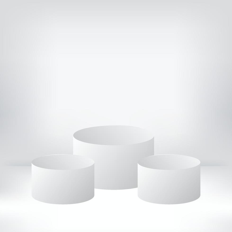 3d podium white background vector
