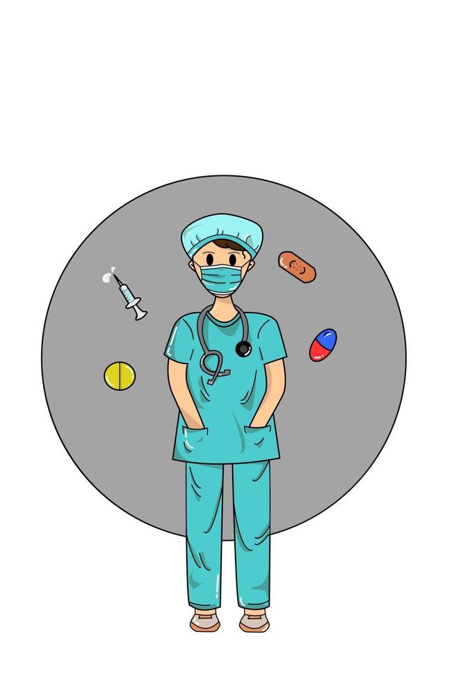 ilustración de personaje de doctor de diseño vector