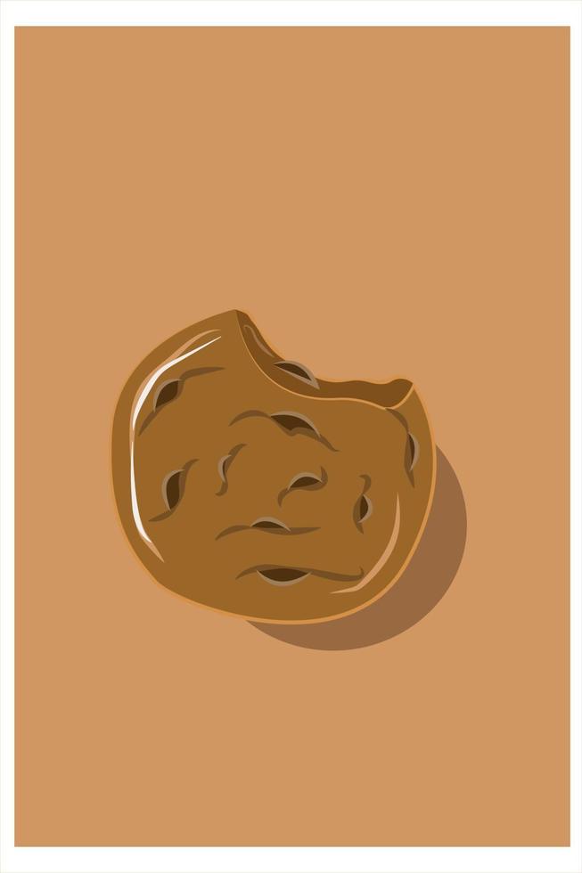 Cookies with bite mark vector illustration