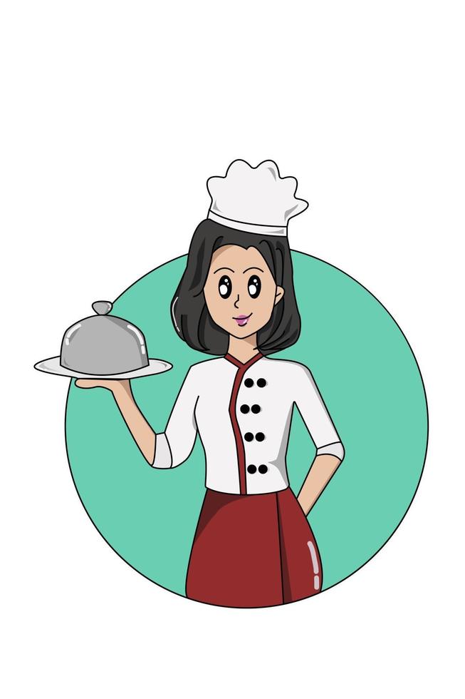 ilustración de chef de personaje de diseño vector