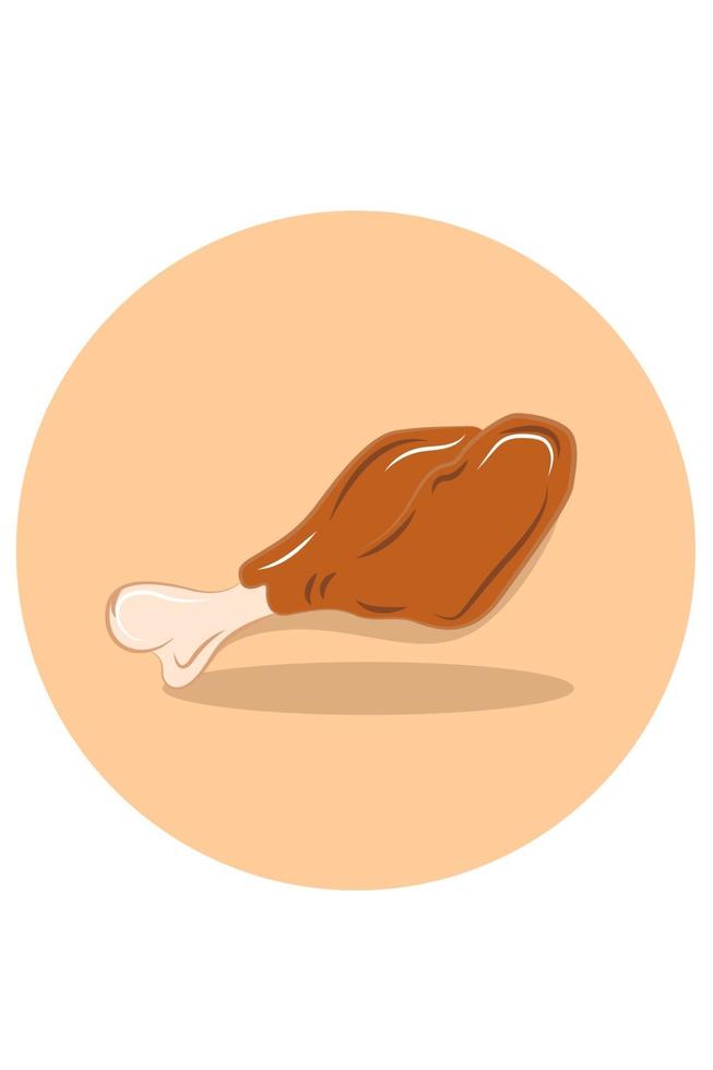 Fried chicken thigh vector illustration