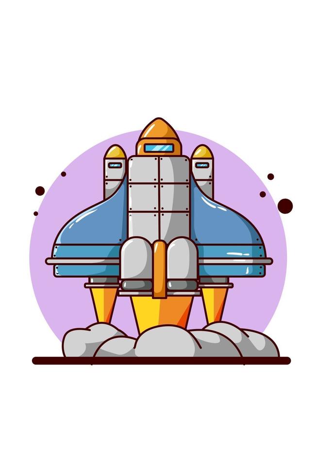 Space shuttle illustration hand drawing vector