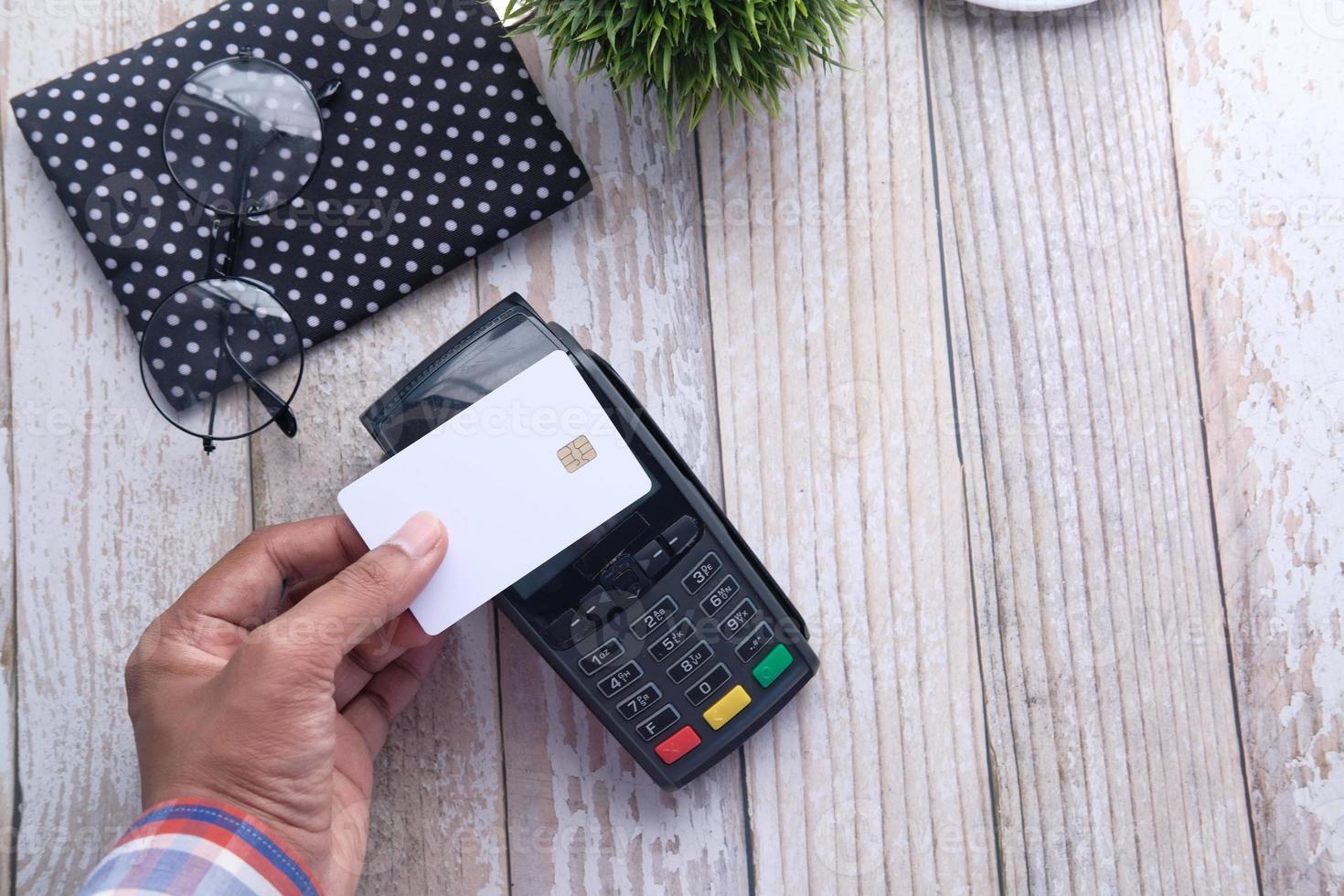 Contactless payment with credit card photo