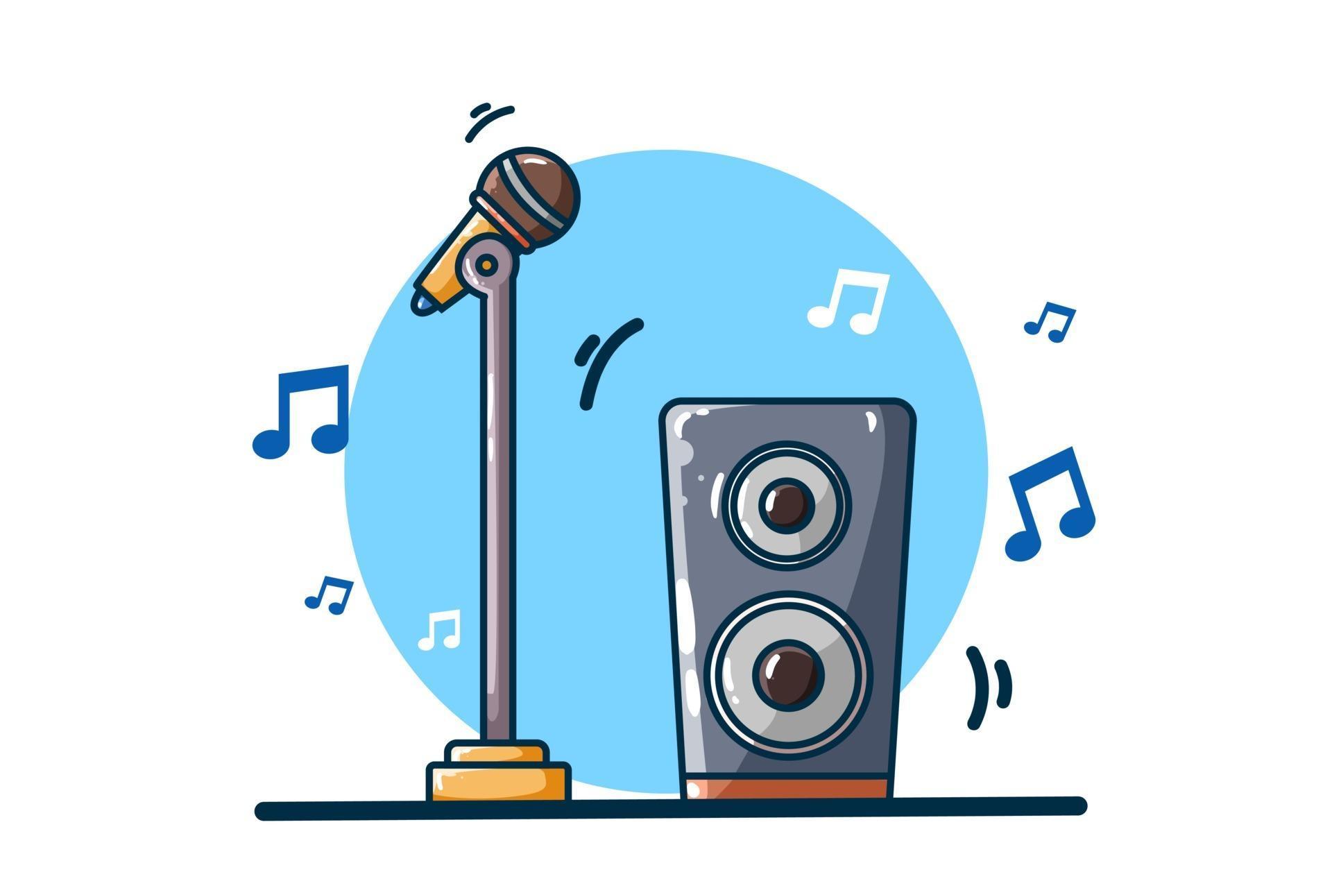 Microphone and sound speaker illustration 2161573 Vector Art at Vecteezy