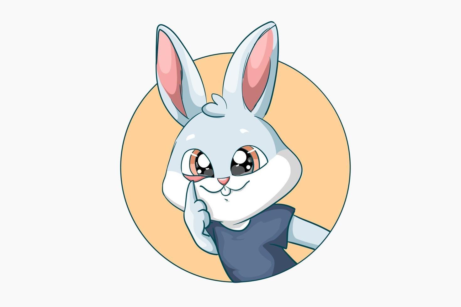 lindo conejo en linda pose ilustración vector