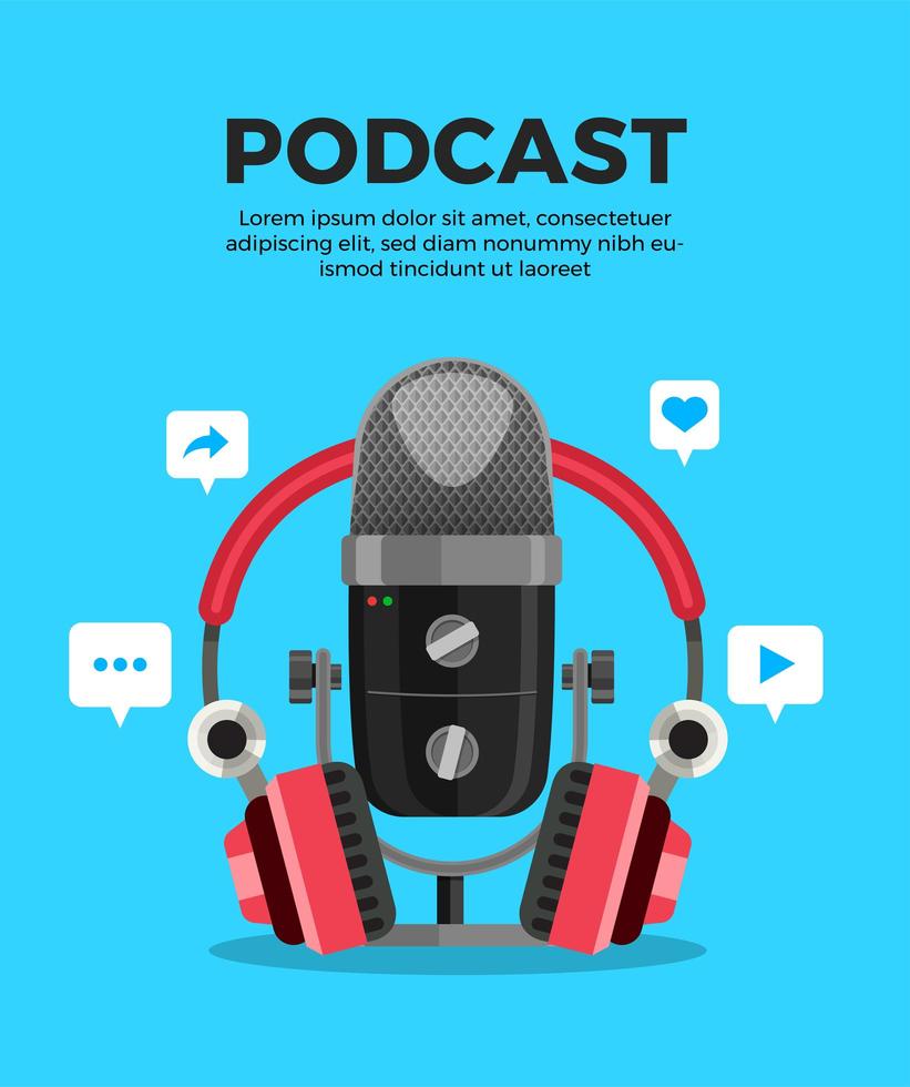 Podcast channel elements vector