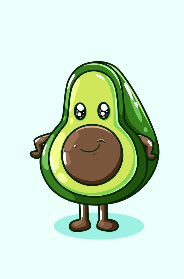 A cute avocado illustration vector