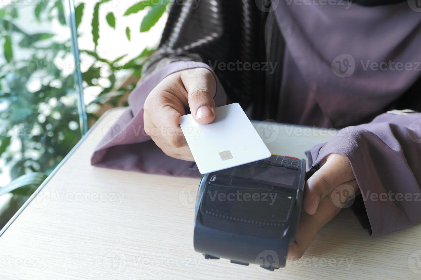 Contactless payment with a card photo