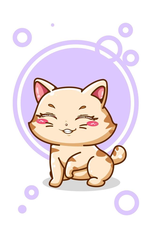 A smile from a pretty cat vector illustration