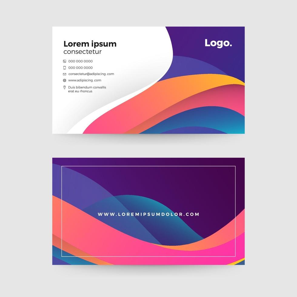 Colorful abstract business card template vector