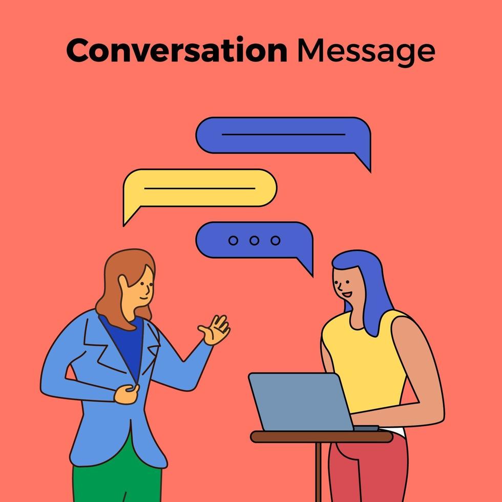 People having a conversation with chat box bubbles vector