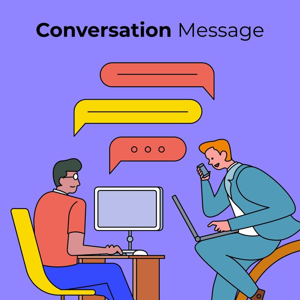 People having a conversation with chat box bubbles vector