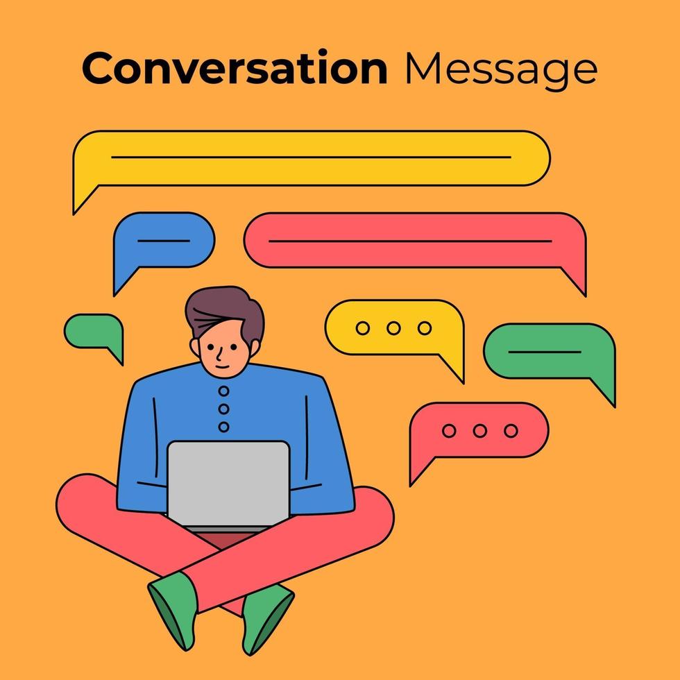 People having a conversation with chat box bubbles vector