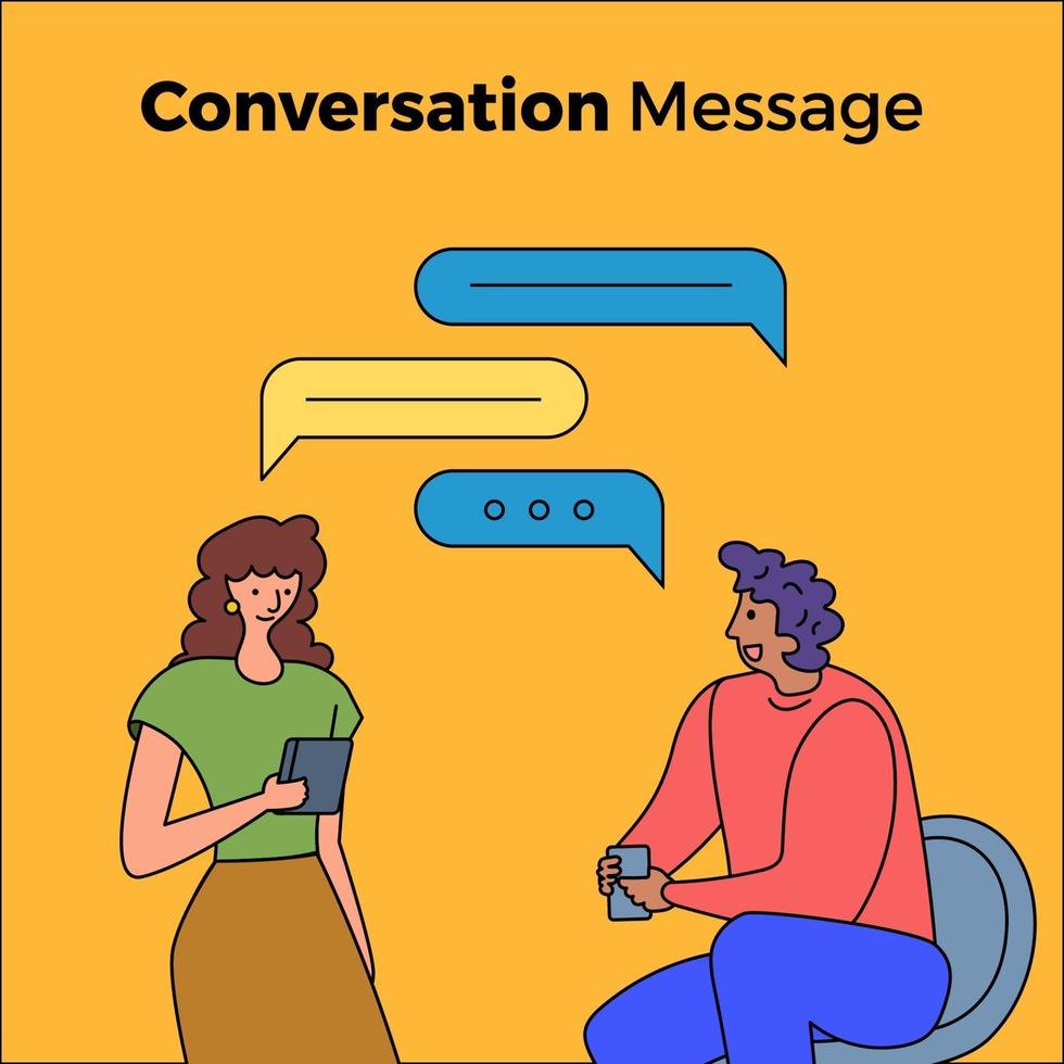 People having a conversation with chat box bubbles vector