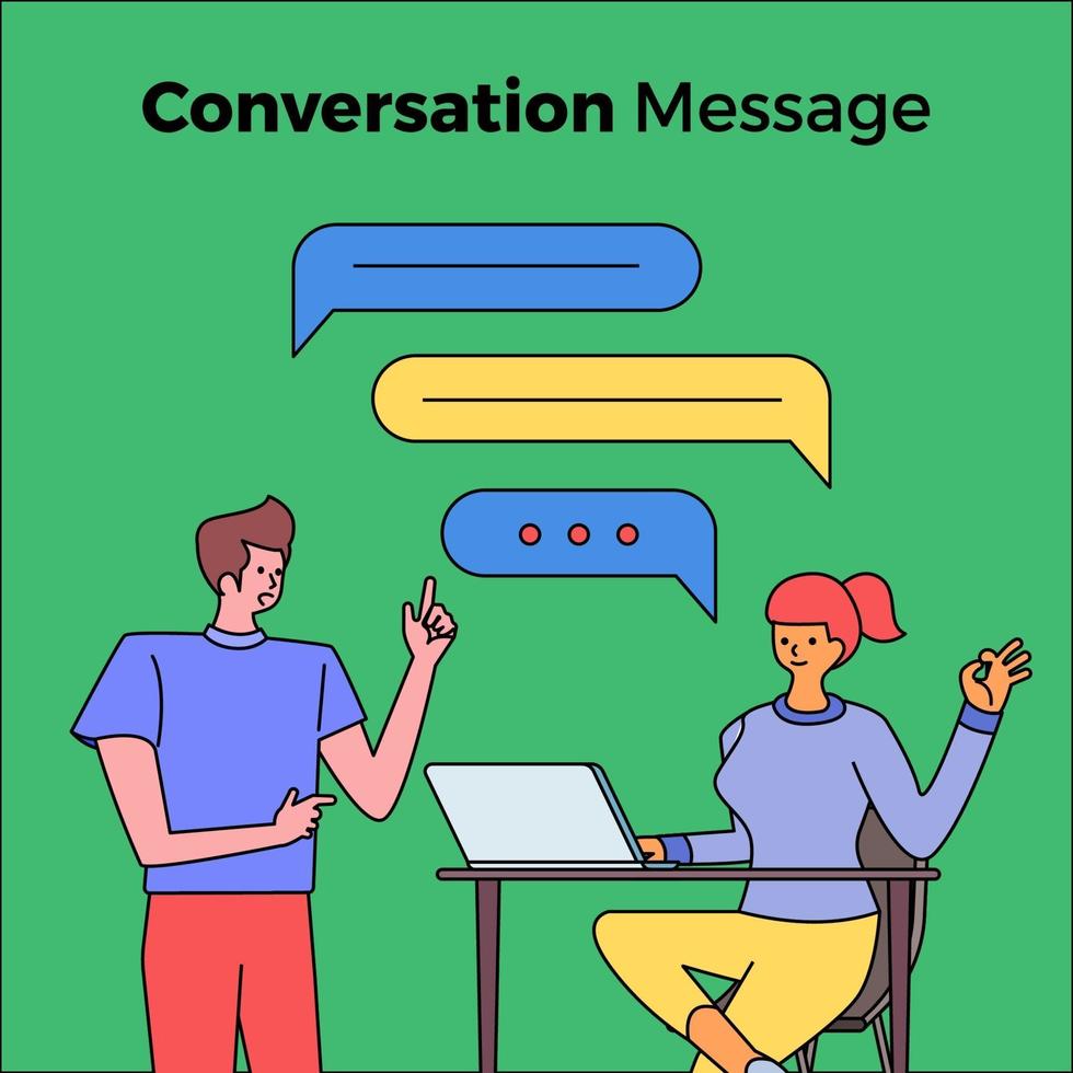 People having a conversation with chat box bubbles vector