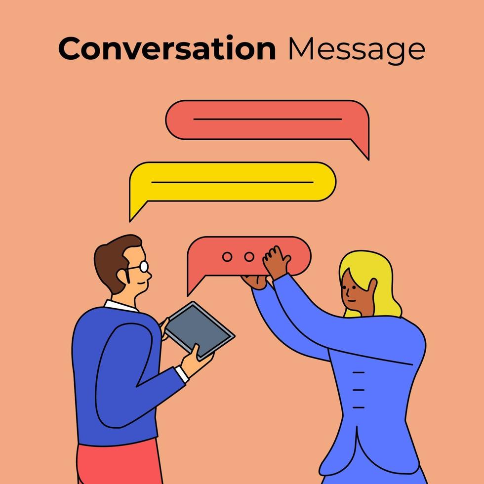 People having a conversation with chat box bubbles vector