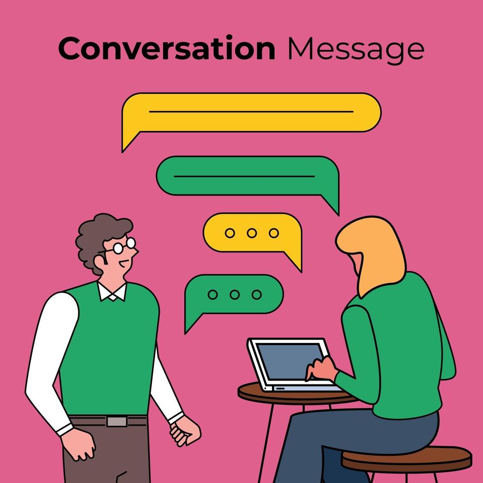 People having a conversation with chat box bubbles vector