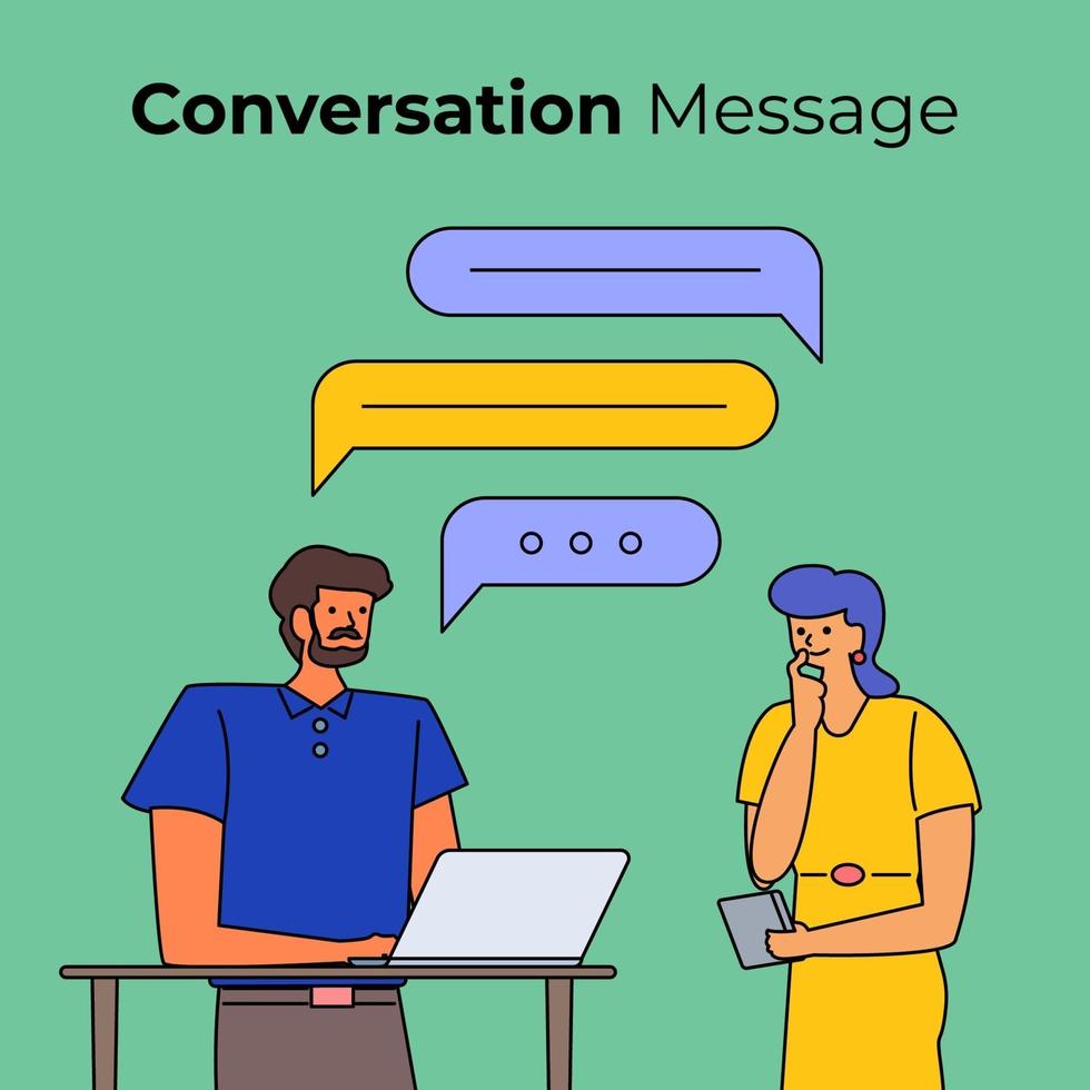 personas que tienen una conversación con burbujas de cuadro de chat vector