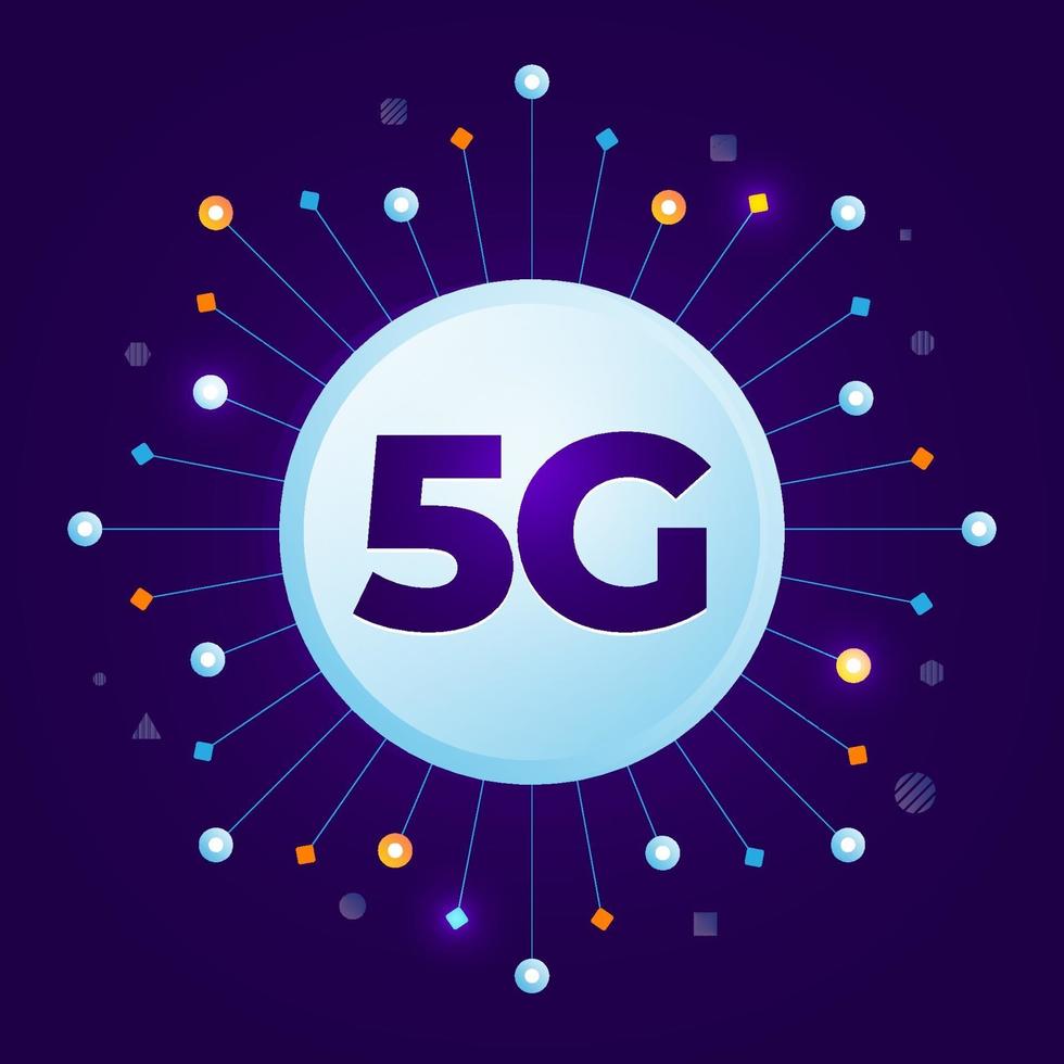 concepto de tecnología de red 5g vector