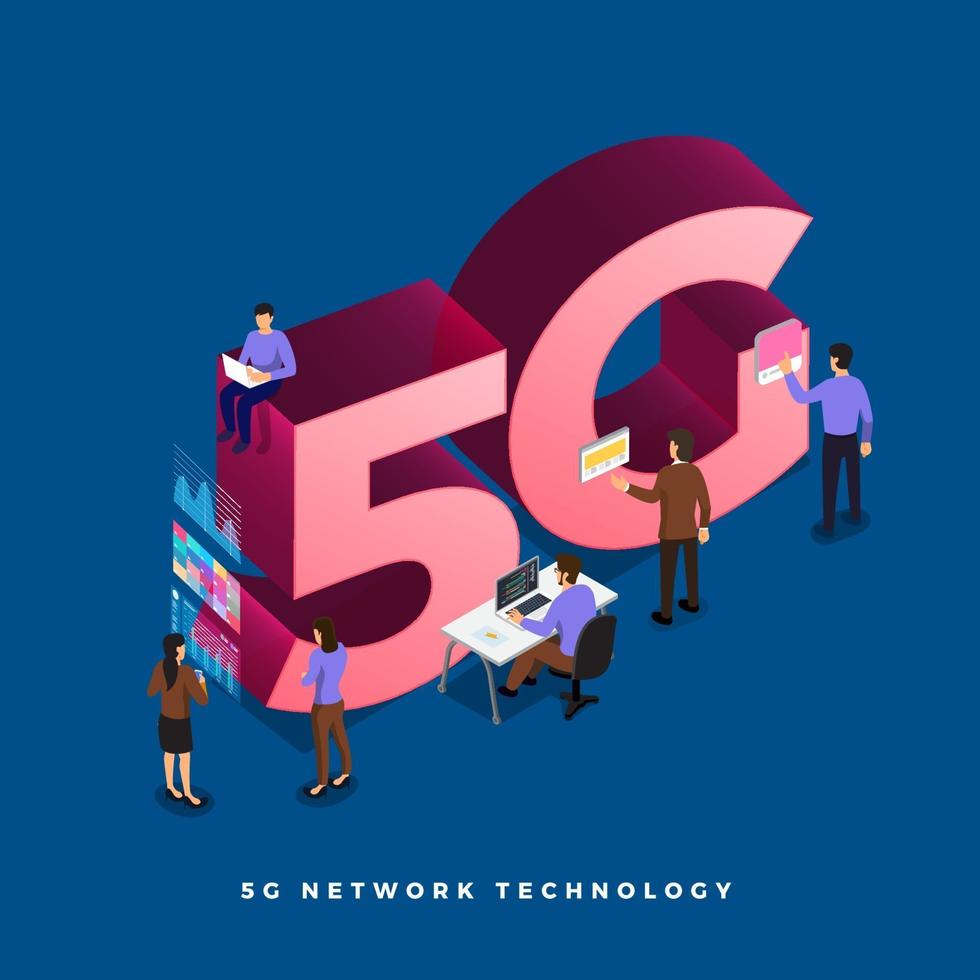 Concept 5G network technology vector