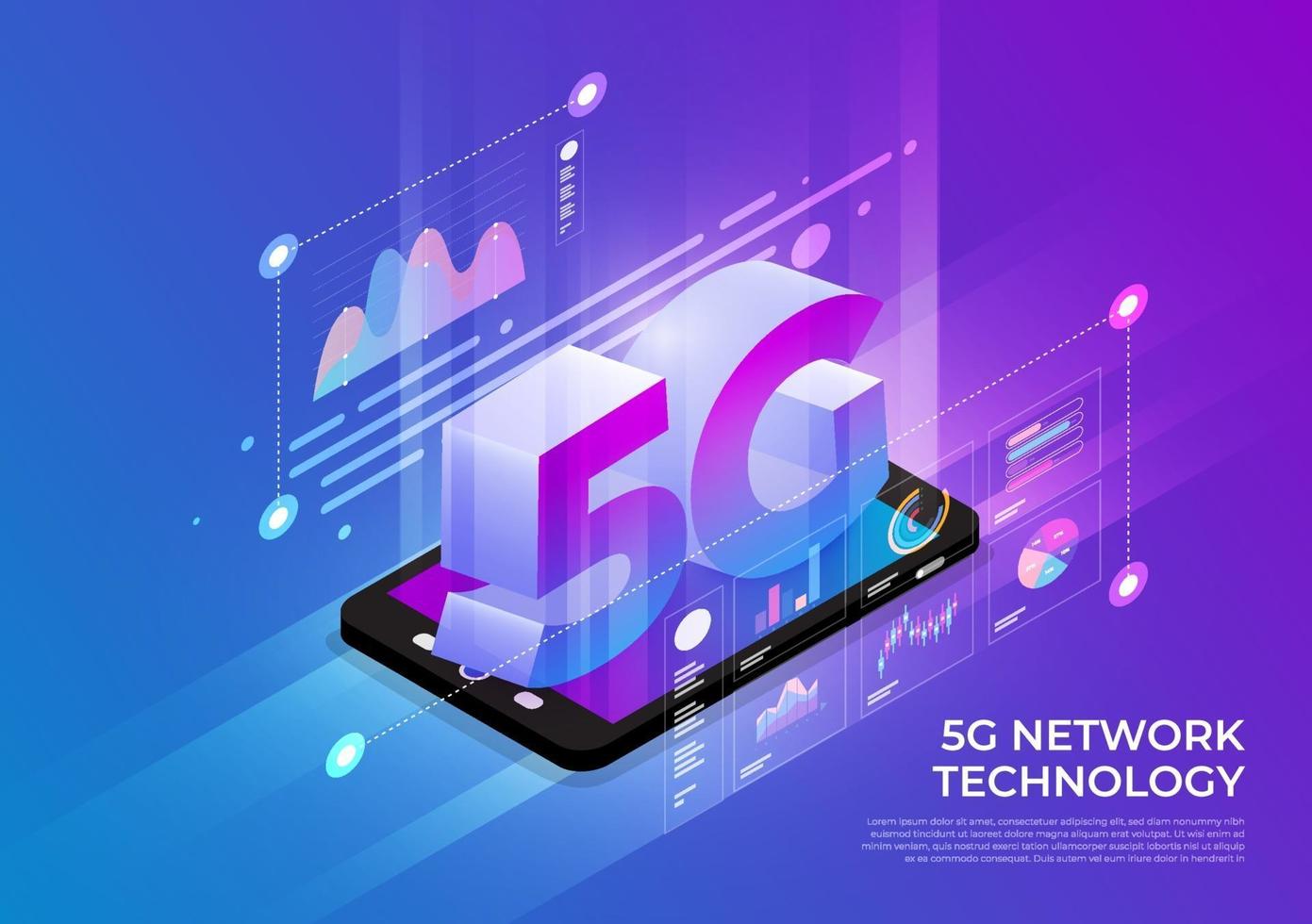 concepto de tecnología de red 5g vector