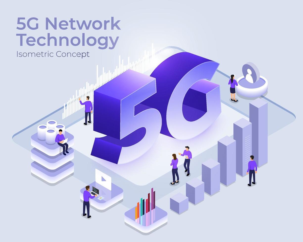 Concept 5G network technology vector