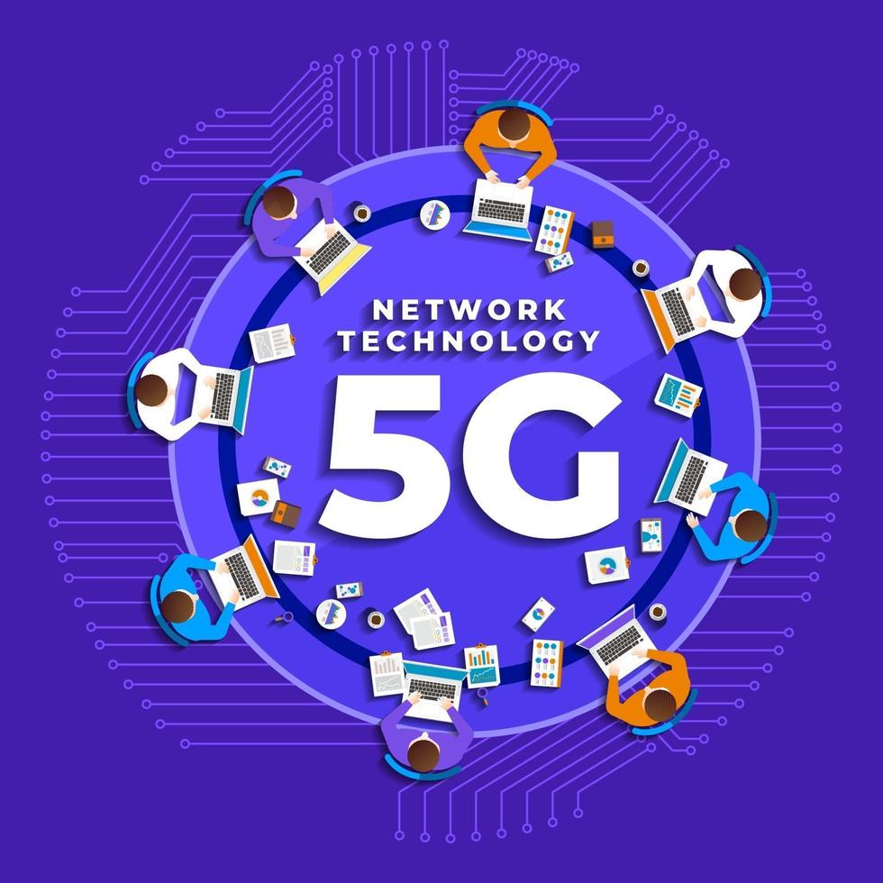 Concept 5G network technology vector