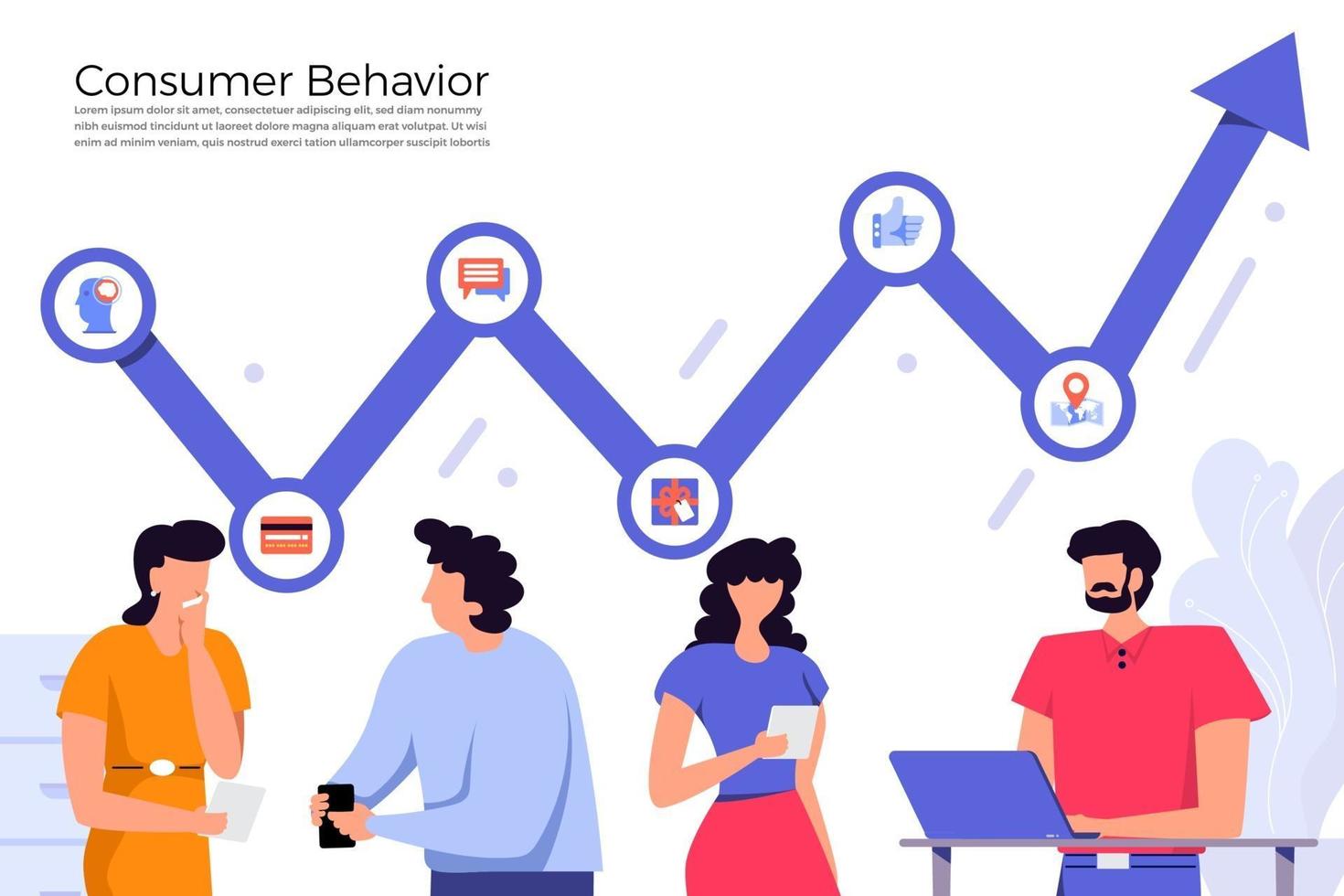 gráfico de comportamiento del consumidor vector